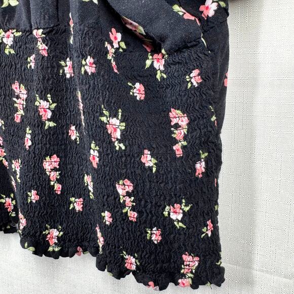 Floral Peasant Top Junior's XXL Puff Sleeve Whimsigoth Fairy Femme Grunge - Picture 4 of 8